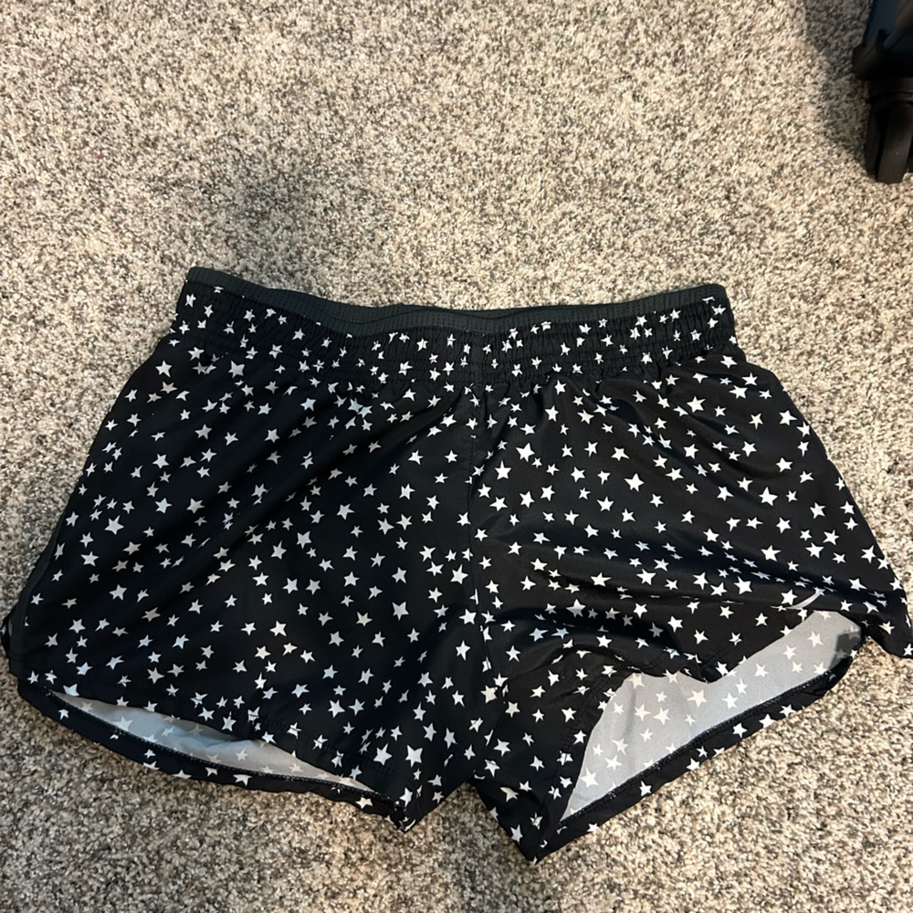 Nike brand star black and white shorts